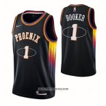 Camiseta Phoenix Suns Devin Booker #1 75th Anniversary 2022 Negro